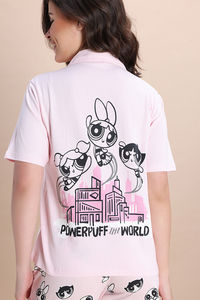 Zivame Power Puff Knit Cotton Lounge Short Set - Barely Pink — thumbnail 7